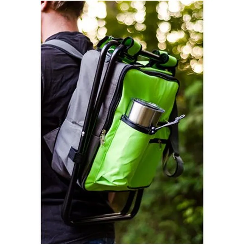 Camp Stool Backpack Cooler -Gr